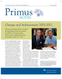 Primus Notes Summer 2012 Change and Achievement 2001-2012